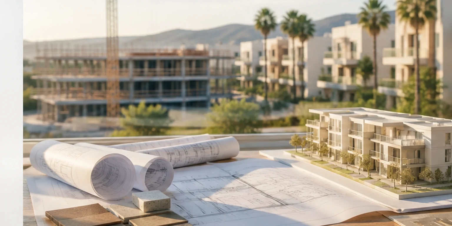 New development illustrating buying off-plan in Spain